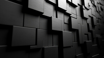 Poster - realistic 4k side angle view of a dynamic 3d abstract motion background with geometric shapes create