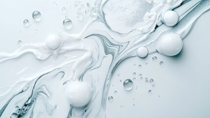 Poster - Sophisticated marble texture with creamy swirls and elegant gray veining for refined, contemporary visuals