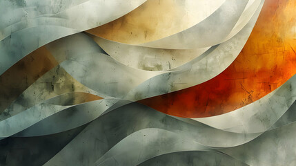 Poster - Abstract wavy design with muted color palette.