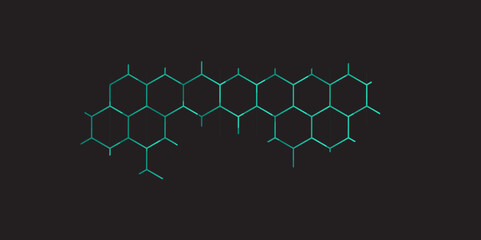 Abstract green energy with lightning forms a digital technology concept with a hexagonal pattern and network structure