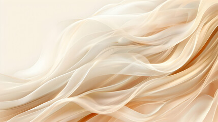 Poster - Elegant, flowing fabric's delicate, light beige, and peach tones.