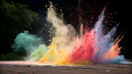 exploding particles background in slow-motion style