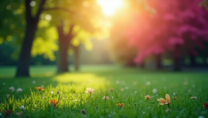 Wall Mural - abstract blurred nature scene, perfect for website backgrounds, elegant, contemporary, blue