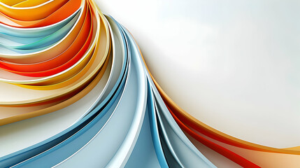 Poster - Abstract design of curved colorful ribbons.