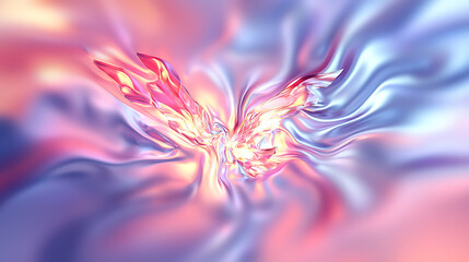 Poster - Dynamic abstract art displaying fluid colors digital canvas vivid environment imaginative concept
