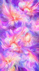 Poster - Colorful abstract flower patterns digital art vibrant shades artistic environment close-up viewpoint floral concept