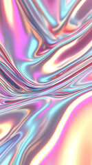 Poster - Flowing iridescent waves abstract digital art visual design colorful environment close-up view modern aesthetic