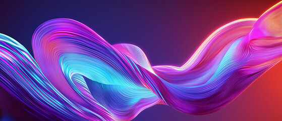 Poster - Dynamic abstract wave patterns digital art colorful design vibrant environment close-up view visual concept for creativity