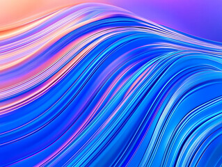 Poster - Dynamic waves of color abstract art digital background smooth gradients vibrant colors modern design