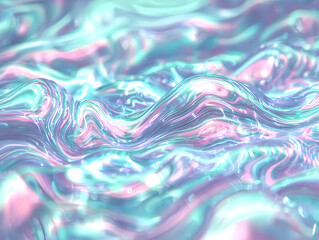 Poster - Dynamic flowing water waves abstract visuals digital art vibrant colors close-up fluid motion for artistic inspiration