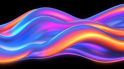 Poster - Dynamic color waves abstract art digital artwork dark background vibrant aesthetics visual concept