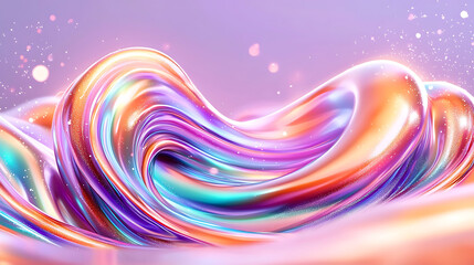 Poster - Flowing abstract colors in digital art studio 3d render vibrant atmosphere aesthetic perspective