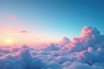 Wall Mural - Subtle gradient sky, clouds seamlessly looping , weather, pattern