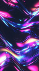 Poster - Dynamic abstract waves of colorful light digital art background modern aesthetic vibrant environment close-up view