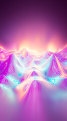 Aufkleber - Vibrant abstract mountain landscape digital art futuristic environment warm colors close-up view visual aesthetics