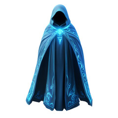 Poster - Enigmatic hooded garment with intricate glowing patterns against a clean backdrop