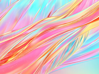 Poster - Fluid abstract art design digital space graphic illustration vibrant colors macro view modern aesthetic