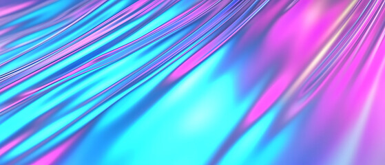 Poster - Dynamic abstract waves of light in vibrant colors digital art modern aesthetic colorful environment close-up view