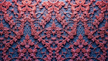 Geometric patterned lace fabric, intricate design , detail, macro