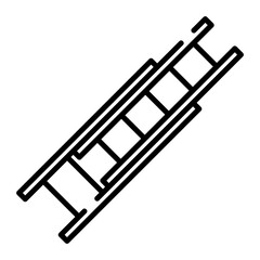Double extension ladders black line icon