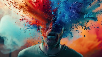 Poster - Color splash representing creativity stock photo --ar 16:9 --raw --v 6 Job ID: a5fd383d-23f6-4100-8f68-9c19fb974e92