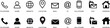 © Habiba Anika - Business card icon set in flat and line style. Contact information, Home, Phone, Location, Address, Website, mail, fax, user simple black style symbol sign for apps and website, vector illustration.
