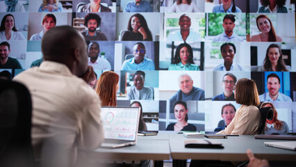 Poster - Busy Professionals Collaborate Virtually