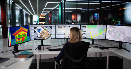 Poster - Female Real Estate Agent Using Virtual Office