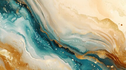 Poster - Watercolor abstract art background vector. Wallpaper design with paint brush beige watercolor. Illustration for prints, wall art, cover and invitation cards. illustration