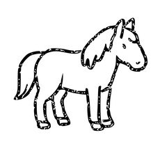 Poster - Simple Horse Outline Illustration