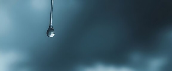 Wall Mural - drop of water hanging from a hook