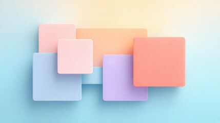 Poster - digital artwork depicting abstract geometric shapes in pastel tones