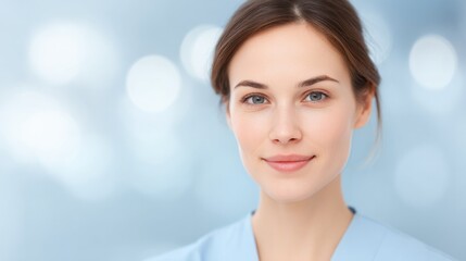 Aufkleber - minimalistic portrait of massage therapist with blurred background any race or gender featuring gene