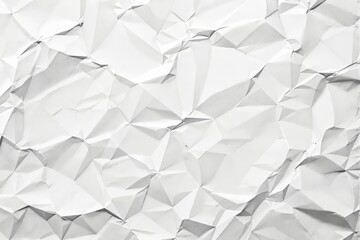 Poster - Abstract crumpled white paper background with geometric folds.