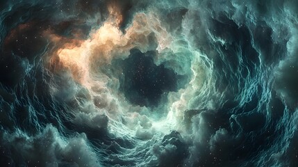 Wall Mural - vibrant cosmic nebula with swirling energetic colors