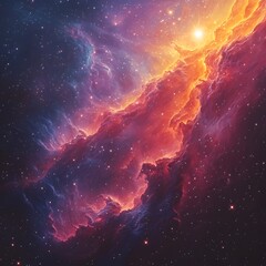Wall Mural - vibrant cosmic nebula with glowing supernova