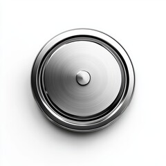 Fototapete - Circular Brushed Metal Object on White Background