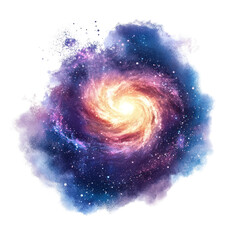 Poster - a vibrant galaxy showcasing swirling stars and cosmic dust isolated on a transparent background, gal
