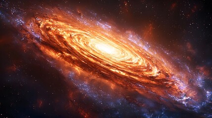 Poster - Vibrant cosmic nebula in the shape of a swirling galaxy