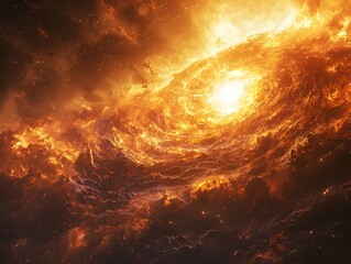 Poster - Cosmic nebula erupting in a fiery supernova explosion