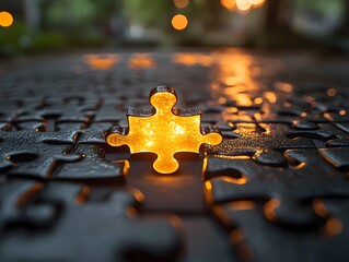 Poster - A glowing puzzle piece being placed into a larger puzzle