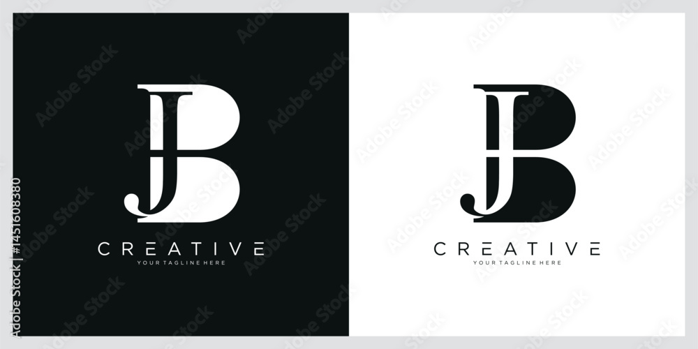 Initial Letter JB logo design template Stock Vector | Adobe Stock