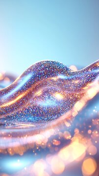 Colorful Shimmering Particle Wave Background