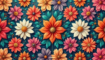 Wall Mural - intricate floral design, repeating seamlessly , nature, texture