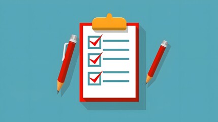 Aufkleber - Vector graphic of modern screening checklist with clean layout and check icons, onboarding visuals