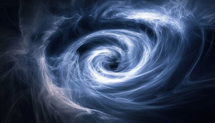 Aufkleber - Abstract Swirling Nebula Galaxy in Deep Space with Blue Tones and Dynamic Light Effects a Futuristic Vortex Visual