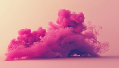 Poster - Abstract Swirling Pink Smoke Cloud On Soft Gradient Background Creates a Captivating Visual Display With Its Dense Smoky Texture and Dynamic Motion for Creative Design Elements