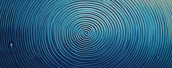 Leinwandbilder - Concentric Circles Pattern in Shades of Blue Water Ripple Texture Background with Circular Waves and Fluid Motion Effect