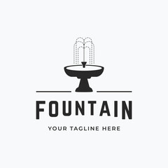 Wall Mural - Retro vintage water fountain logo template design.