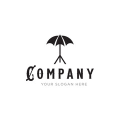 Fototapete - Umbrella logo template design with unique and creative concept.
